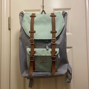 Herschel teal and gray backpack